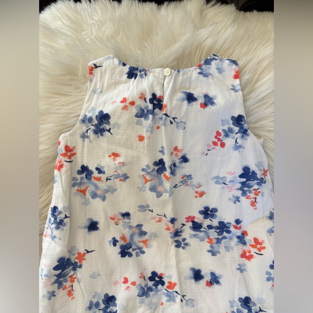 OshKosh B'gosh White Floral Sundress with Blue and Coral Accents - Picture 6 of 7